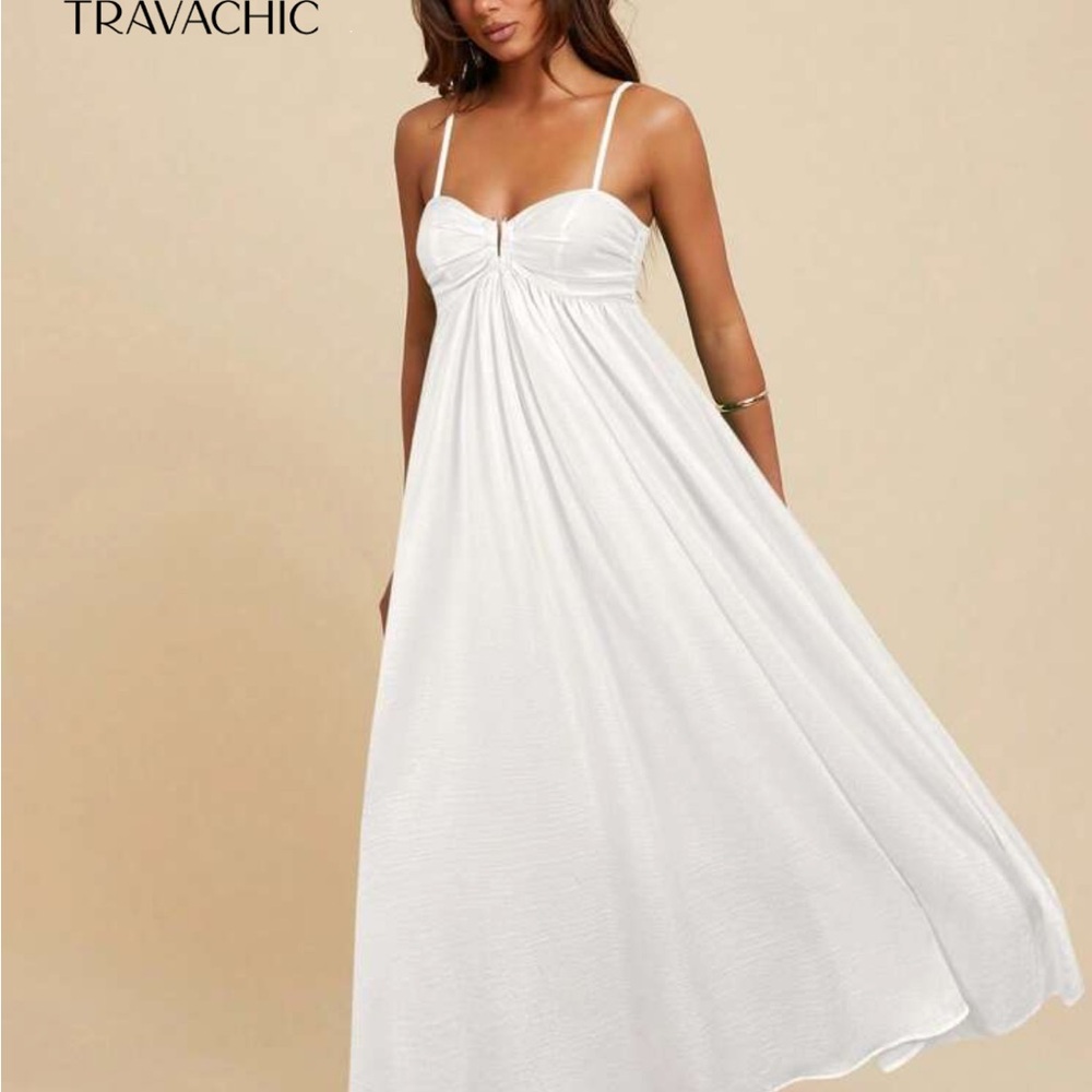 SHEIN White Spaghetti Strap Maxi Dress